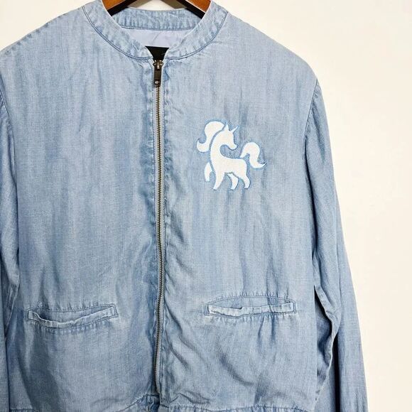 Who What Wear My Little Pony Denim Zip Up Jacket Blue Size Small - Picture 3 of 5